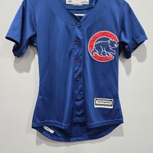 Majestic Chicago Cubs Youth Royal Blue Button-Up Jersey